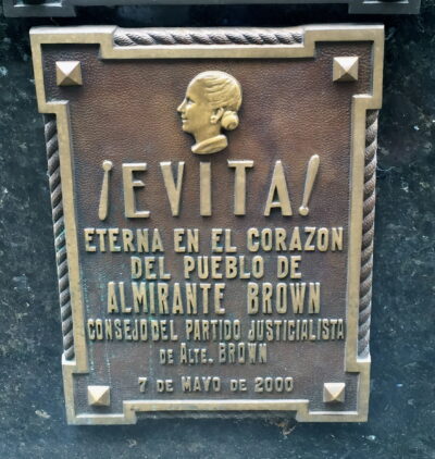 The Recoleta Cemetery is the home of the burial site of Evita Peron