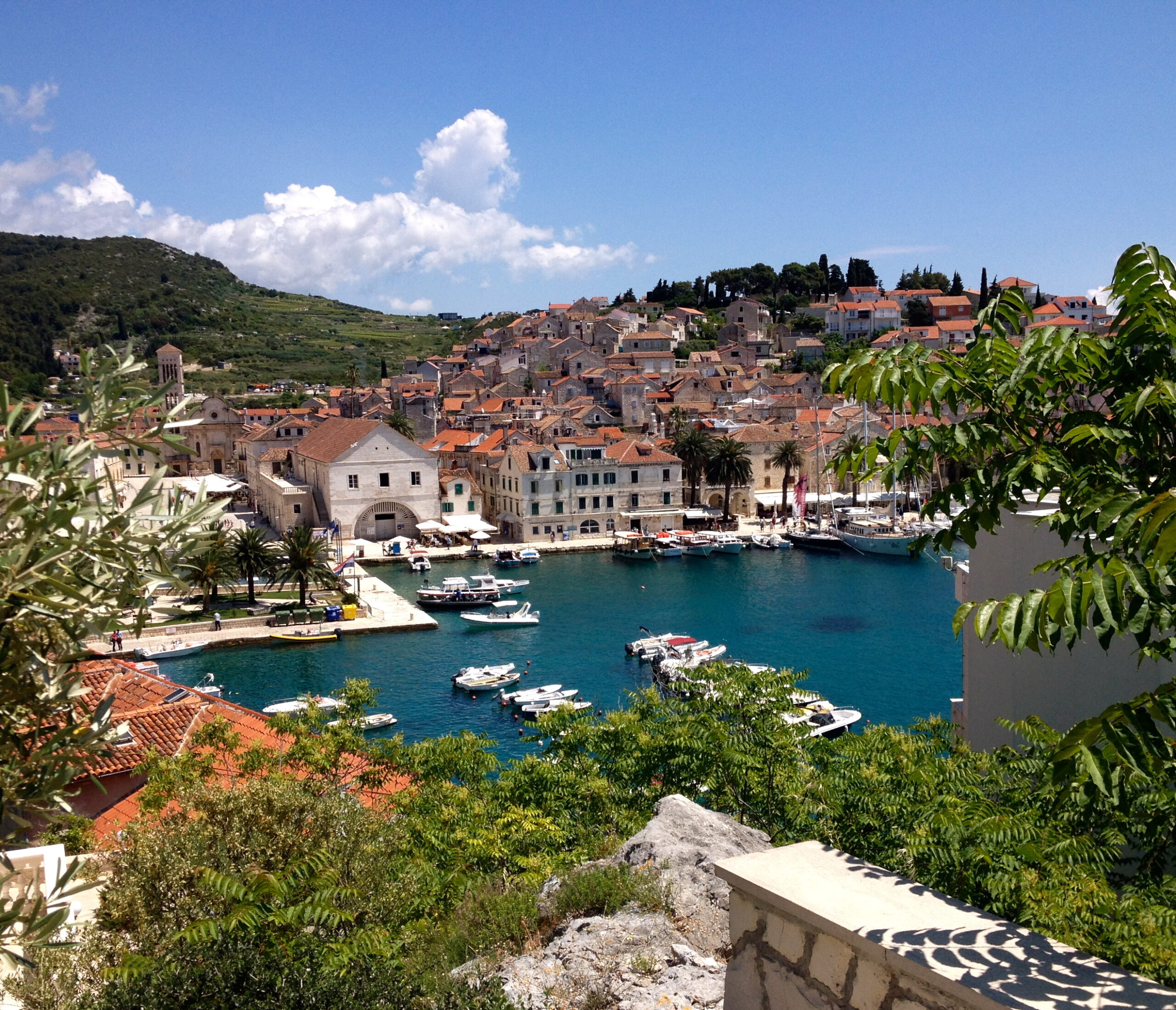 Balcony view at Olive Tree Apartments in Hvar