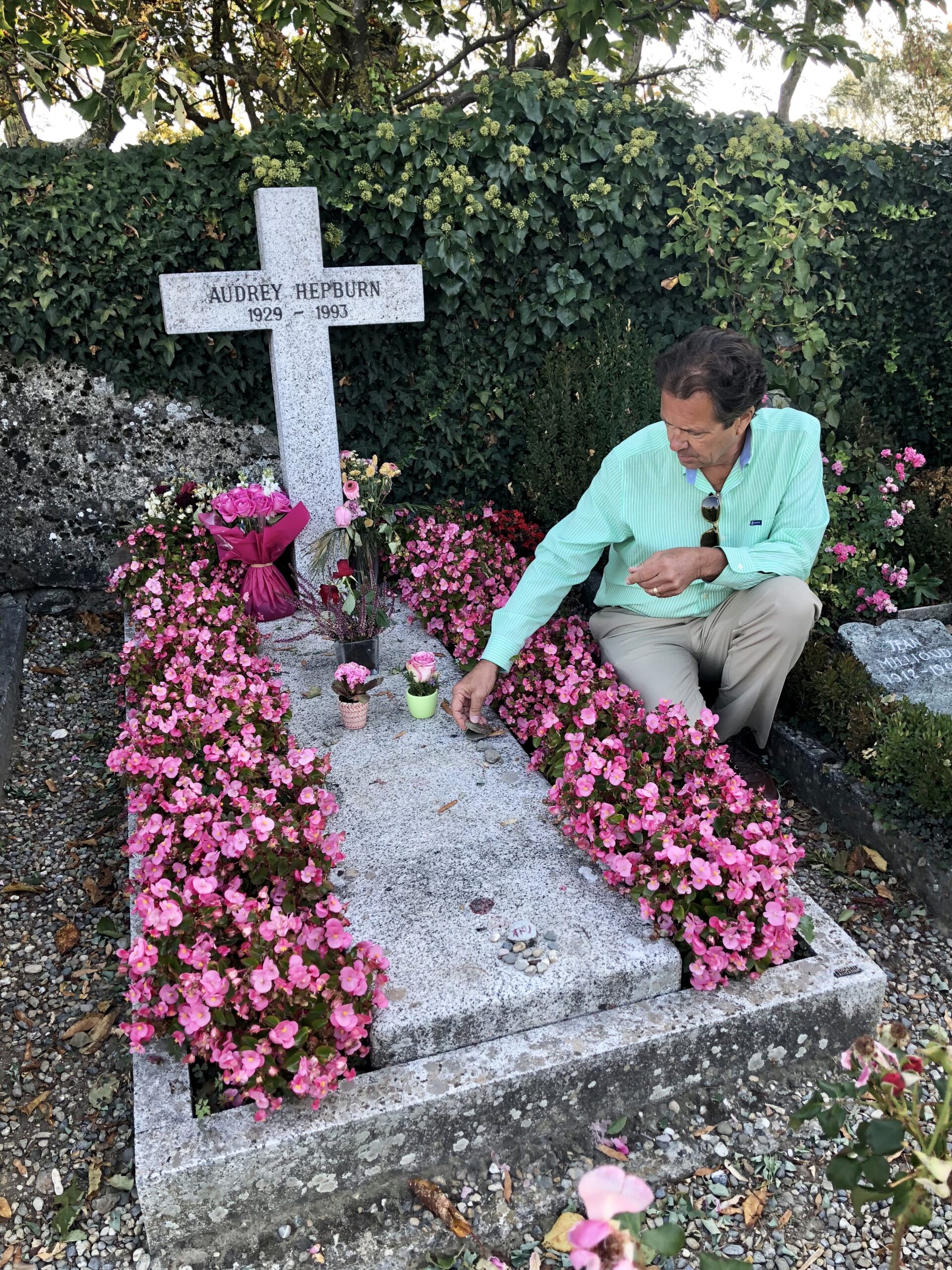 The grave of Audrey Hepburn