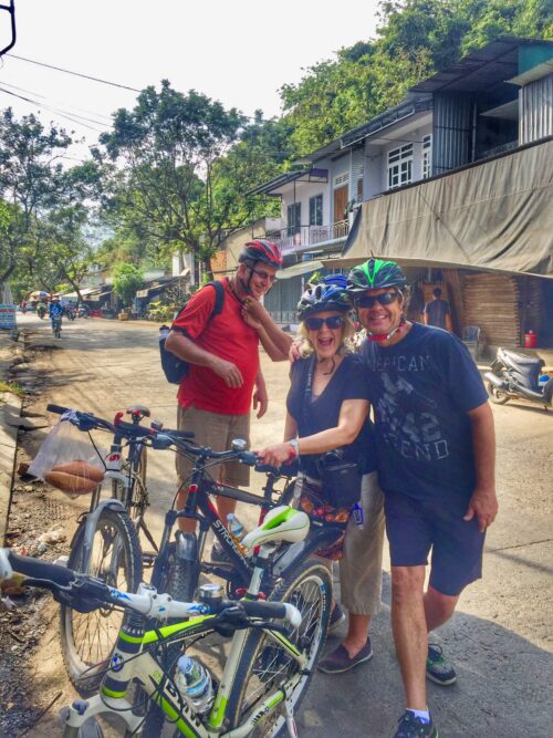 Ken and Rosealie biked through Nha Trang, Vietnam with us